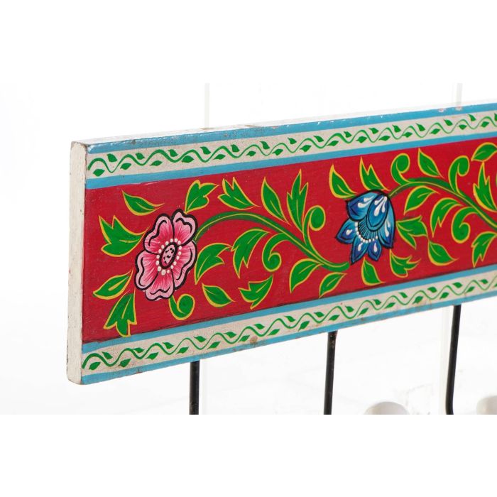 DKD Home Decor Perchero de Pared Estilo Indio Multicolor Blanco Mango y Cerámica Pintado a Mano 2 Unidades 5 x 17.5 x 48.5 cm 1 DKD Home Decor Perchero de Pared Estilo Indio Multicolor Blanco Mango y Cerámica Pintado a Mano 2 Unidades 5 x 17.5 x 48.5 cm 1