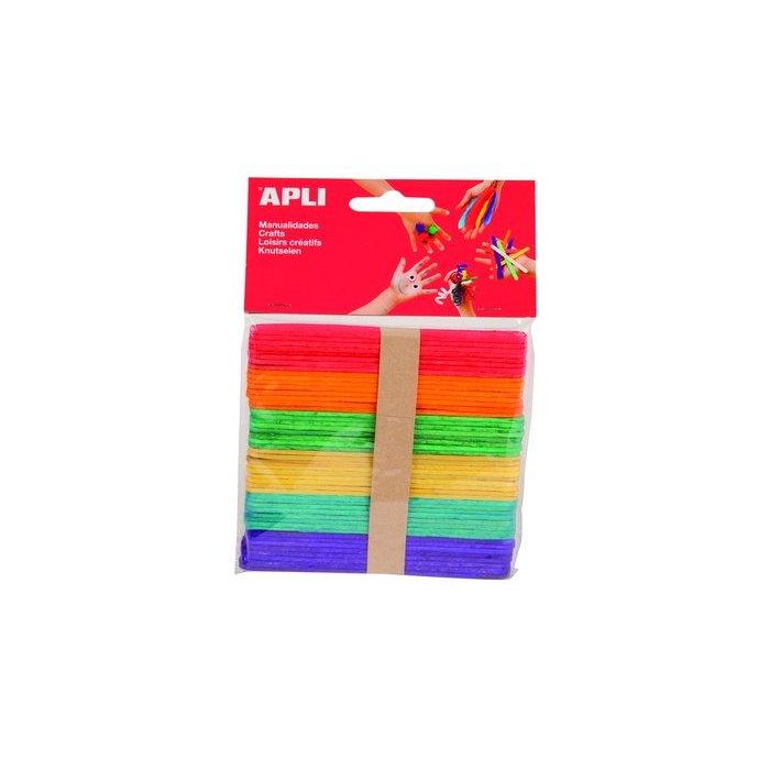 Apli Palos De Polo De Madera 114x10 mm Colores Surtidos - Bolsa 50U