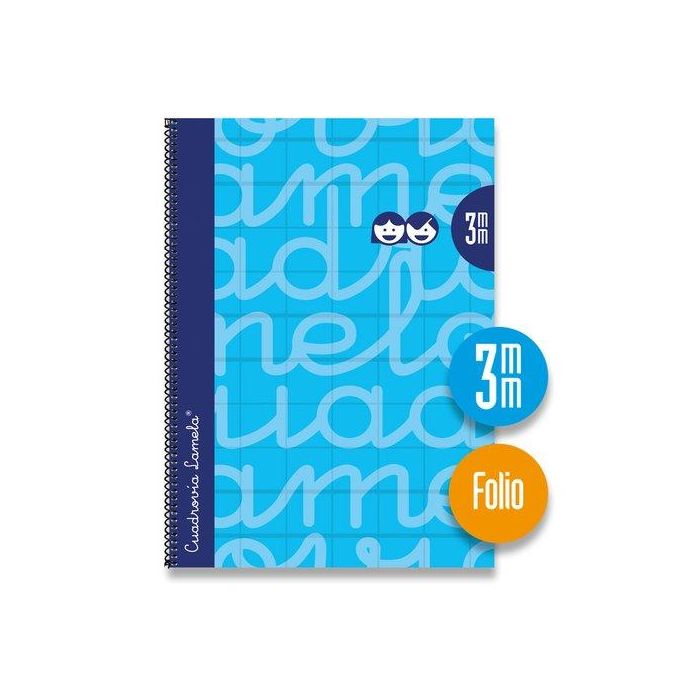 Lamela Bloc Tapa Forrada Fº 80H Cuadrovia 3 Mm Azul (Set de 5)