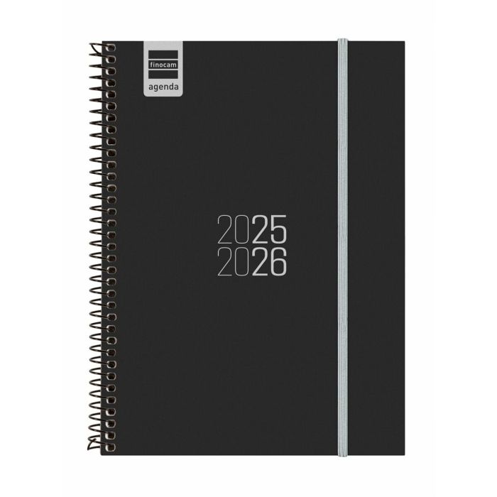 Finocam E10 Agenda Para Estudiantes Espiral 155x212 mm Negro 2025-2026 - Organización Septiembre a Agosto, Tapas de Polipropileno, Goma Elástica Finocam E10 Agenda Para Estudiantes Espiral 155x212 mm Negro 2025-2026 - Organización Septiembre a Agosto, Tapas de Polipropileno, Goma Elástica