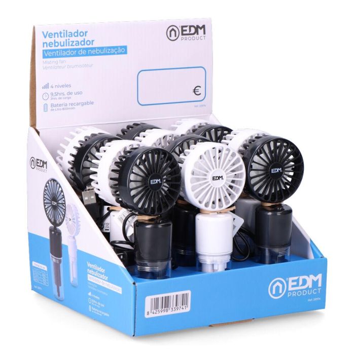 Edm Ventilador Nebulizador Recargable 4 Velocidades Batería 9.5 Horas USB C 6.2 x 16.4 cm Colores Surtidos 2 Edm Ventilador Nebulizador Recargable 4 Velocidades Batería 9.5 Horas USB C 6.2 x 16.4 cm Colores Surtidos 2