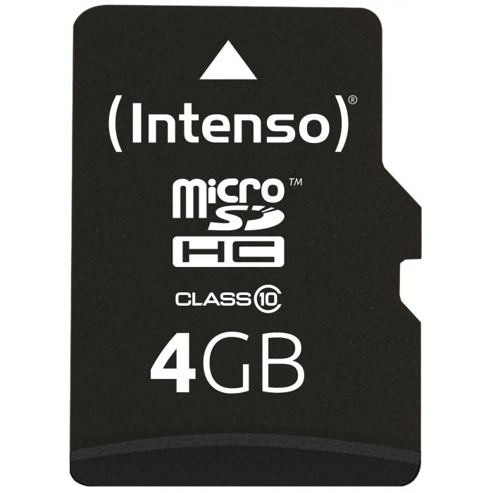Intenso 3413450 Tarjeta MicroSDHC de 4GB Clase 10 25MB/s con Adaptador SD 1