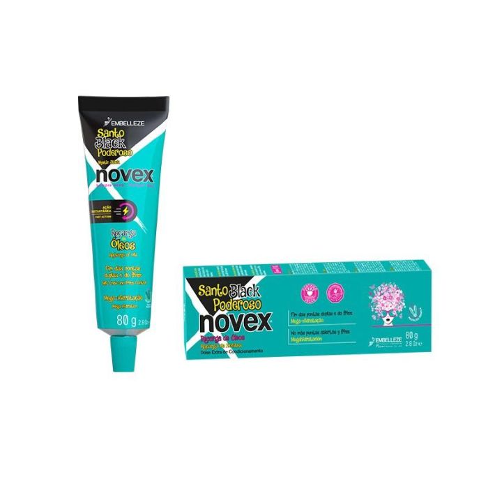Recarga Novex Santo Black Poderoso 80g - Aceite de Baobab para Cabello con Frizz, Brillo y Control Recarga Novex Santo Black Poderoso 80g - Aceite de Baobab para Cabello con Frizz, Brillo y Control