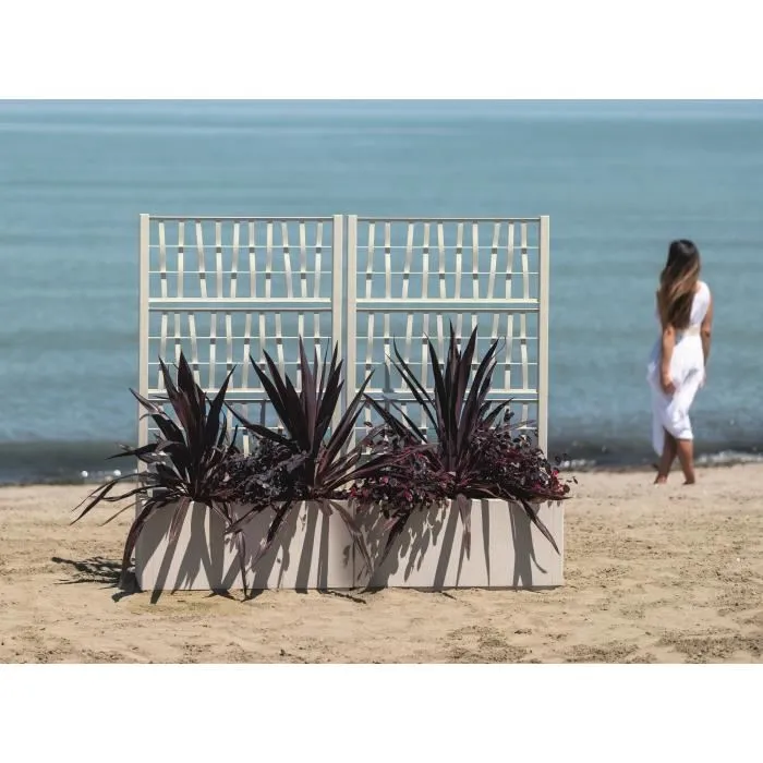 Stefanplast STE8003507686007 Jardinera Ethica Rectangular 80 cm con Enrejado Tiza 3