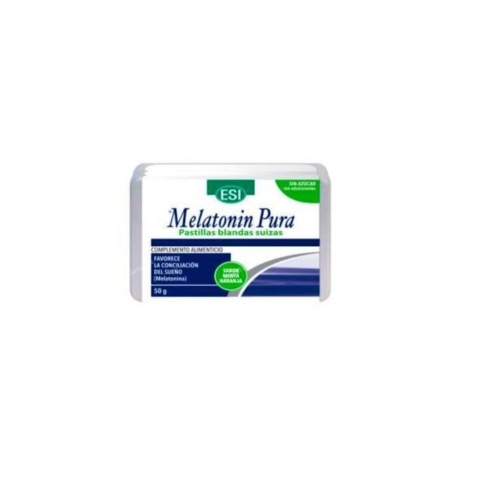 TREPATDIET-ESI Melatonina 1mg Pastillas Blandas para Dormir, Reduce Jetlag e Insomnio, 50 Unidades, Sabor Menta-Naranja