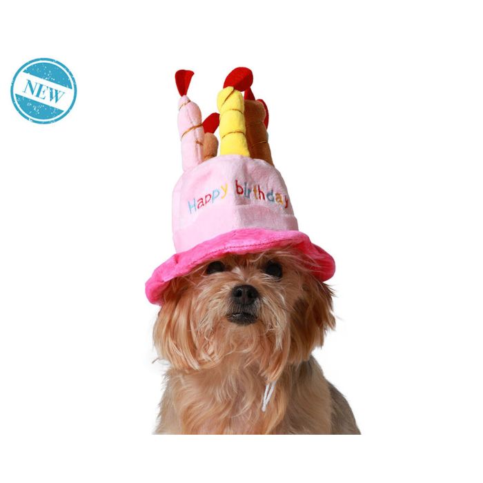 Disfraz para Perro Rosa Gorro Cumpleaños 1