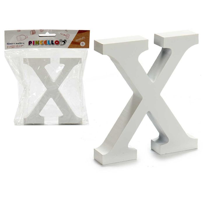 Letra X Madera Blanca 2x11 cm - Pincello (24 Unidades) Letra X Madera Blanca 2x11 cm - Pincello (24 Unidades)