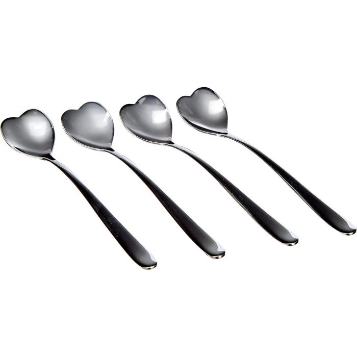 Alessi Miriam Mirri Set de 4 Cucharas de Té en Forma de Corazón AMMI08/7 - Acero Inoxidable 18/10, 14.5 cm - Serie Big Love Alessi Miriam Mirri Set de 4 Cucharas de Té en Forma de Corazón AMMI08/7 - Acero Inoxidable 18/10, 14.5 cm - Serie Big Love