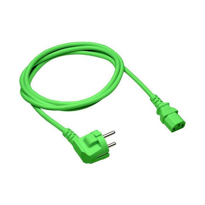 Noname Power cord Europe CEE 7/7 90° to C13, 0,75mm², VDE, Green, length 1,80m 1 Noname Power cord Europe CEE 7/7 90° to C13, 0,75mm², VDE, Green, length 1,80m 1