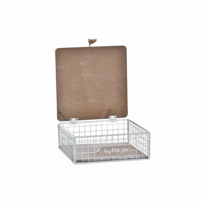 Caja Mediterraneo DKD Home Decor Marron Blanco 16 x 6 x 16 cm 2