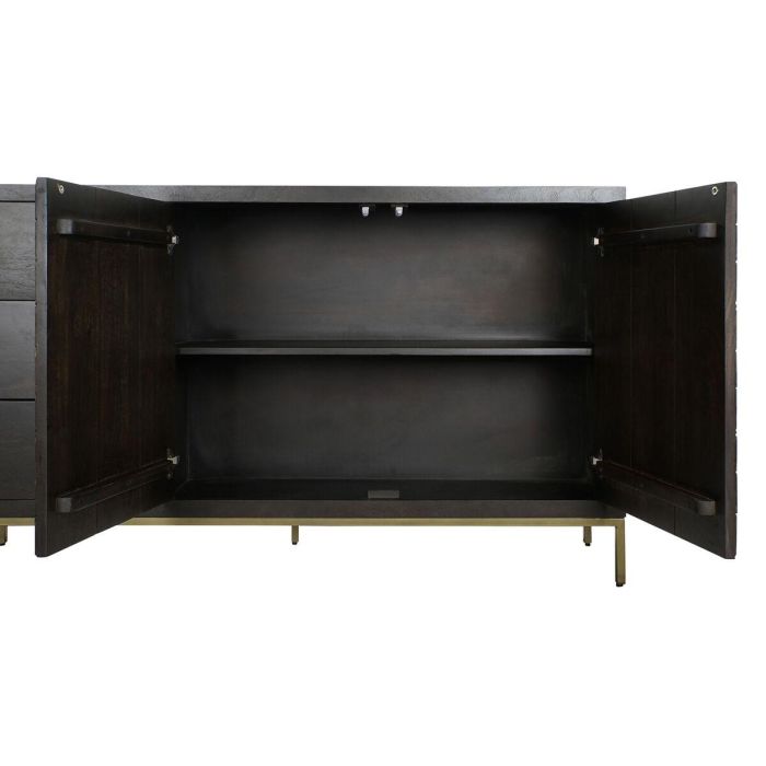 DKD Home Decor Buffet Moderno Colección Rombo Gold con 3 Cajones y 2 Puertas de Acacia y Metal Marrón Oscuro Dorado 160x40x90 cm 2 DKD Home Decor Buffet Moderno Colección Rombo Gold con 3 Cajones y 2 Puertas de Acacia y Metal Marrón Oscuro Dorado 160x40x90 cm 2