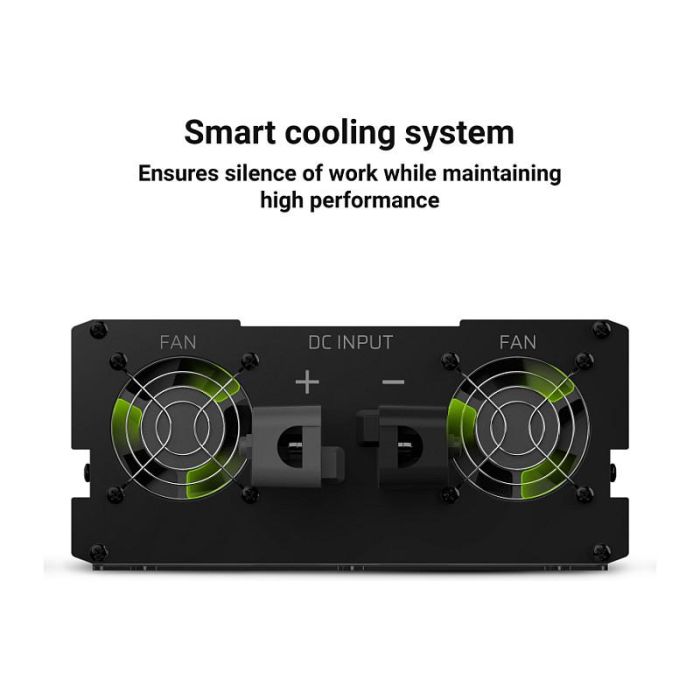 Green Cell INV21 Inversor de Corriente para Coche 24V a 230V, 6000W Pico, Convertidor DC a AC, Negro