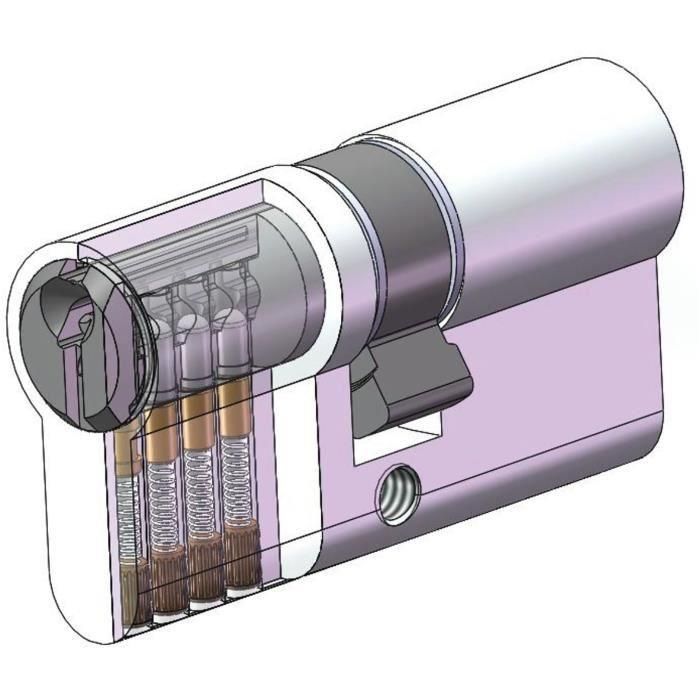 Cilindro de cerradura YALE - Para puerta / entrada exterior - 5 pines - 3 llaves - 30 x 40 mm 2