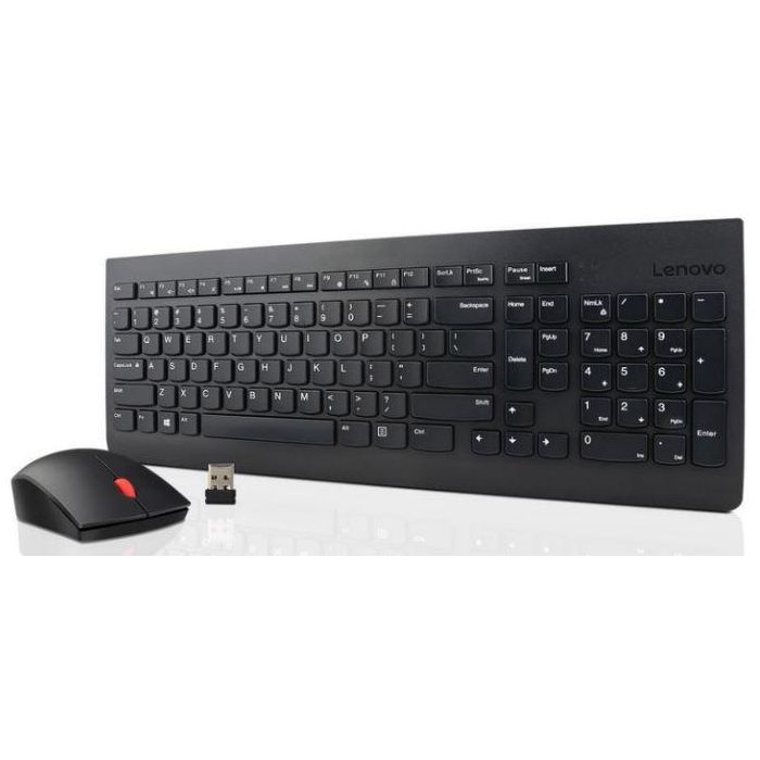 Lenovo Teclado y Ratón Inalámbricos Essential - Combo 2.4 GHz - Diseño Elegante y Ergonómico, Alemán - Plug & Play