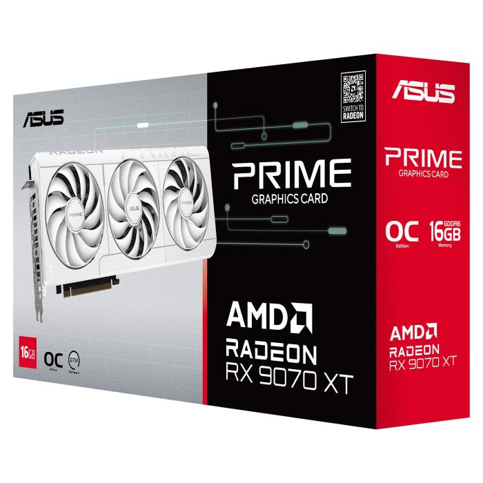 ASUS RX9070XT-O16G-WHITE Radeon RX 9070 XT 16GB GDDR6 Tarjeta Gráfica Blanca 4