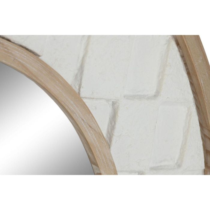 DKD Home Decor Espejo Scandi Abstracto Blanco Natural con Marco de Papel Maché y Pino - Total 92x92 cm, Espejo Interior 58x58 cm 3
