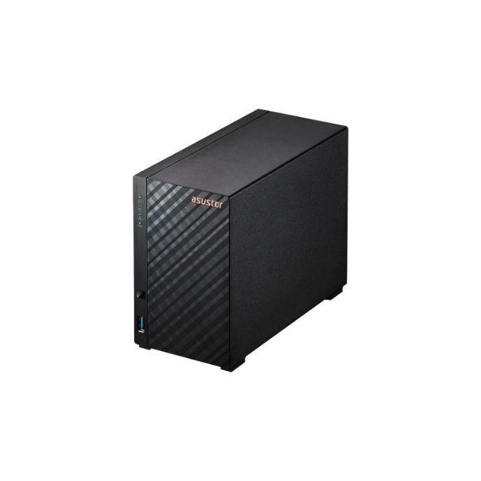 Asustor Servidor NAS Tower 2 Bay, Quad-Core 1.7GHz, 1GB RAM, 2.5GbE, USB 3.2, Transcripción 4K, Compatible con Btrfs/iSCSI Snapshots 4