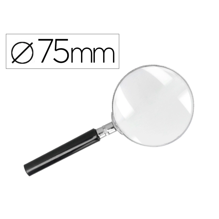 Q-connect Lupa Cristal Aro Metálico Mango Plástico Negro 75 mm 3 Aumentos 0 Q-connect Lupa Cristal Aro Metálico Mango Plástico Negro 75 mm 3 Aumentos 0
