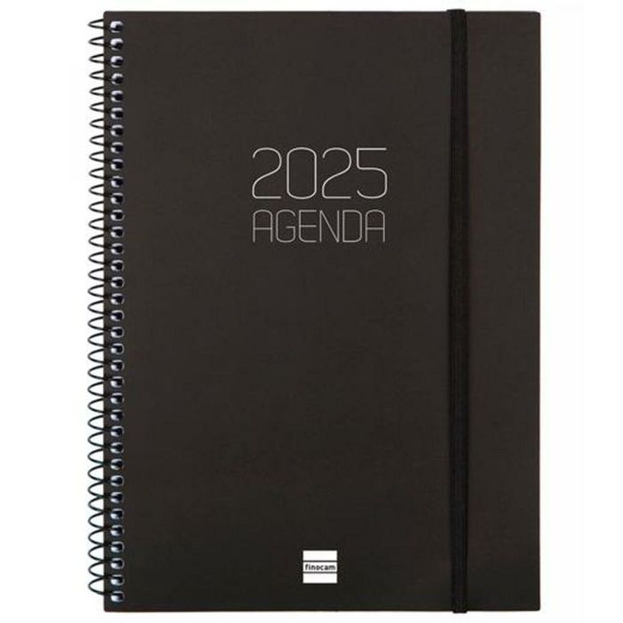 Agenda Finocam OPAQUE Negro A5 15,5 x 21,2 cm 2025