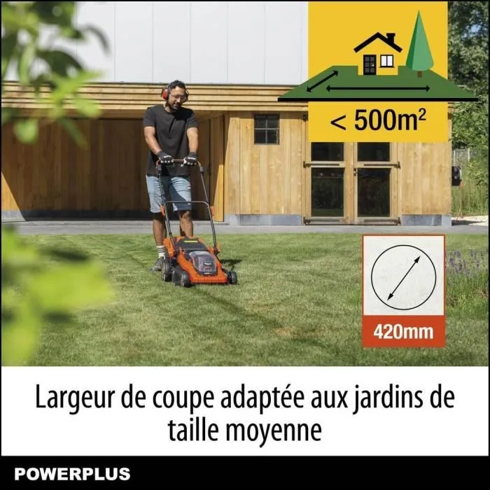 PowerPlus Dual Power POWDPGLWS2 Cegador de césped 40V, 420mm Ø, batería y cargador incluidos 3
