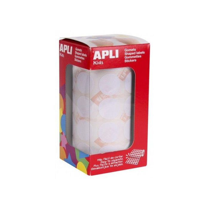 Apli Gomets Redondos 20 mm Rollo Blancos