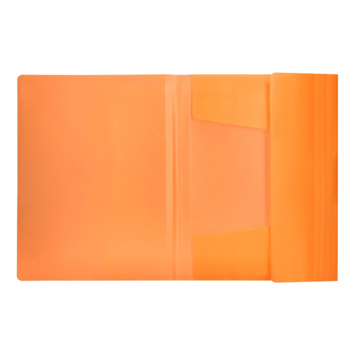 Liderpapel Carpeta Tres Solapas Polipropileno DIN A4 Cierre Gomas Naranja Opaco 4