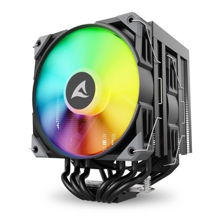 SHARKOON A60 RGB Refrigerador de aire para CPU 12 cm Negro con ventiladores RGB y 6 tubos de calor 1