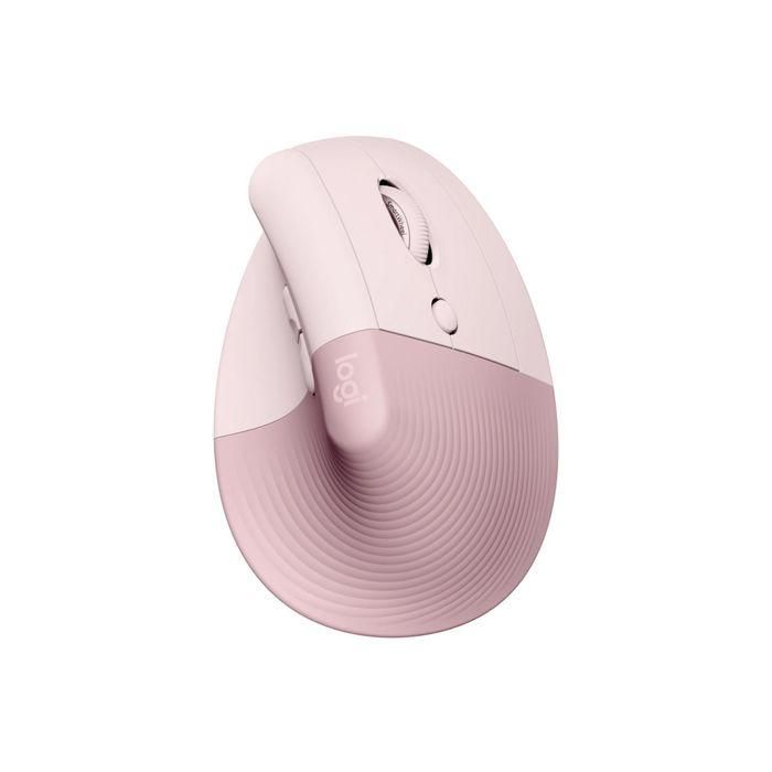 LOGITECH Raton Inalambrico 6 botones Ergonomico, Vertical, Videojuegos color Rosa 3