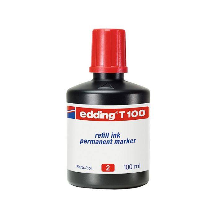 Tinta Rotulador Edding T-100 Rojo Bote 100 mL 1