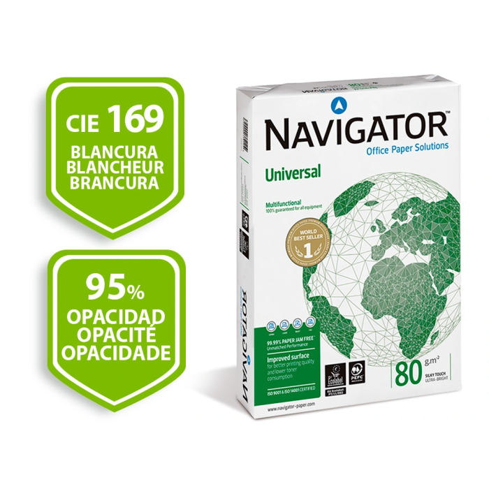 Navigator Papel Fotocopiadora Multiuso DIN A3 80 Gr 500 Hojas Ink-jet y Laser 1