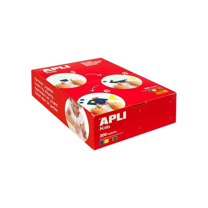 Gomets Apli Caja 200H Cuadrado 3 Tam.Surt. 4 Col.Surt.(Am-Az-Rj-Vd) 7.200 Uds. (00703)