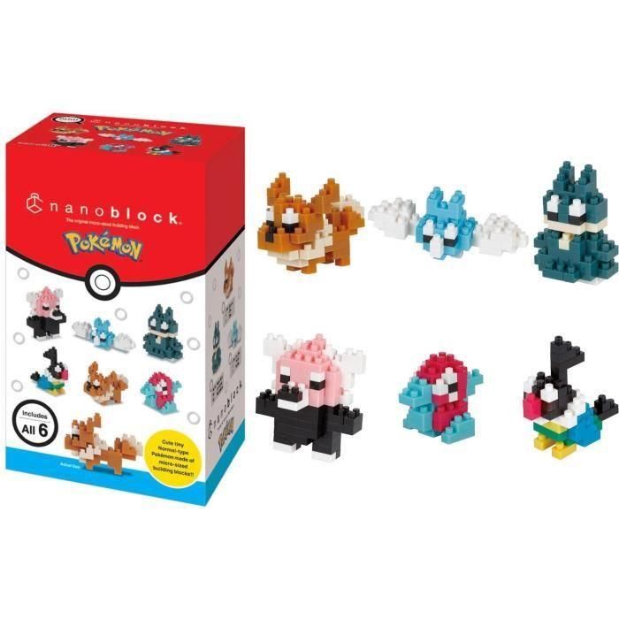 Set de 6 figuras de ladrillo - BANDAI - NANOBLOCK - Pack Pokémon de tipo normal 5 Set de 6 figuras de ladrillo - BANDAI - NANOBLOCK - Pack Pokémon de tipo normal 5