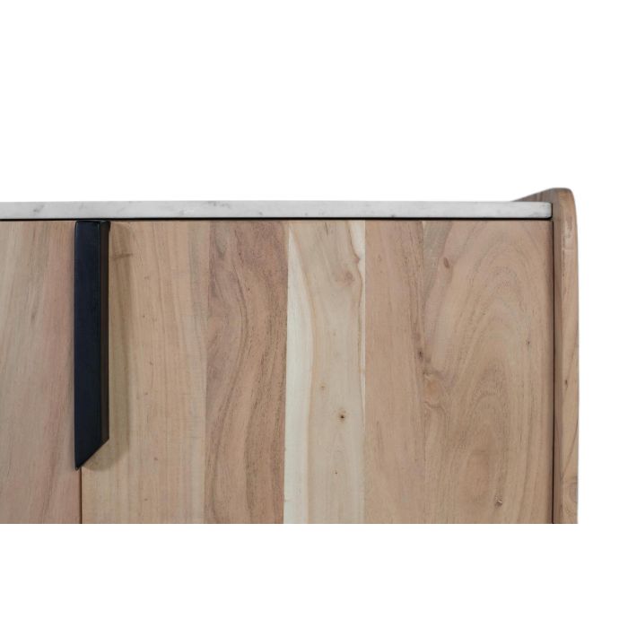 GINER Y COLOMER Aparador Contemporáneo de Acacia con Tapa de Mármol Blanco 4