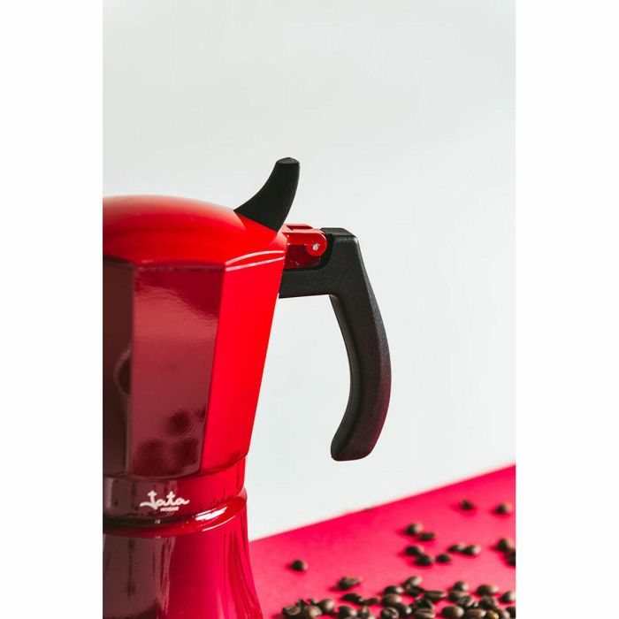 Cafetera Italiana JATA Cafetera de inducción roja vulcano Rojo Aluminio 12 Tazas (1 unidad) 2