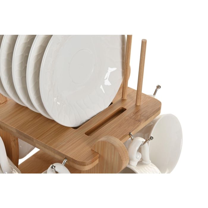 Juego de Tazas de Café Home ESPRIT Blanco Bambú Porcelana 90 ml 1 Juego de Tazas de Café Home ESPRIT Blanco Bambú Porcelana 90 ml 1