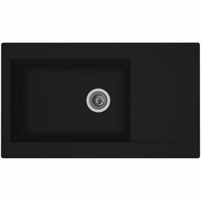 Stradour PIMC Fregadero de Cocina Empotrado Einna 1 Recipiente Grande + 1 Escurridor de Resina Reversible 86x50 cm Negro