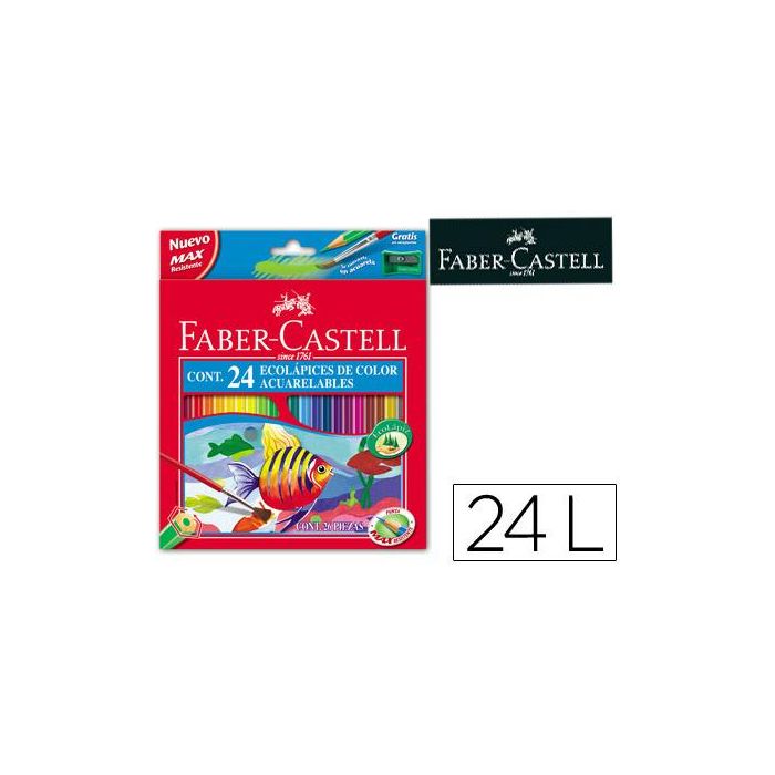 Lápices de Colores Acuarelables Faber-Castell 114425 Multicolor 24 Piezas