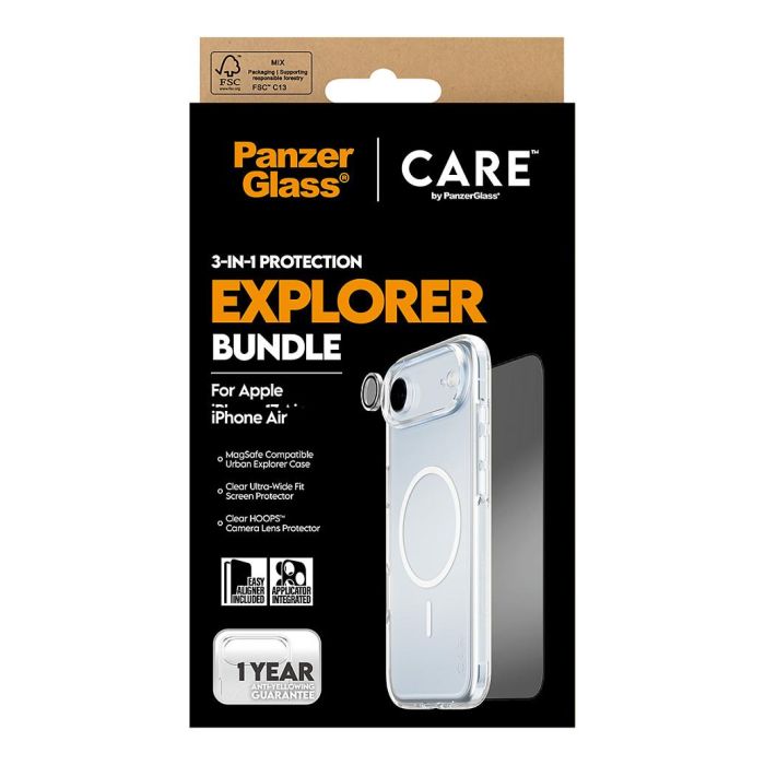 PanzerGlass CARE BY 3-IN-1 FLAGSHIP EXPLORE - Protector de pantalla de vidrio templado para Apple iPhone Air, Resistente a rayones y golpes, Aplicación en seco y sin burbujas 2 PanzerGlass CARE BY 3-IN-1 FLAGSHIP EXPLORE - Protector de pantalla de vidrio templado para Apple iPhone Air, Resistente a rayones y golpes, Aplicación en seco y sin burbujas 2
