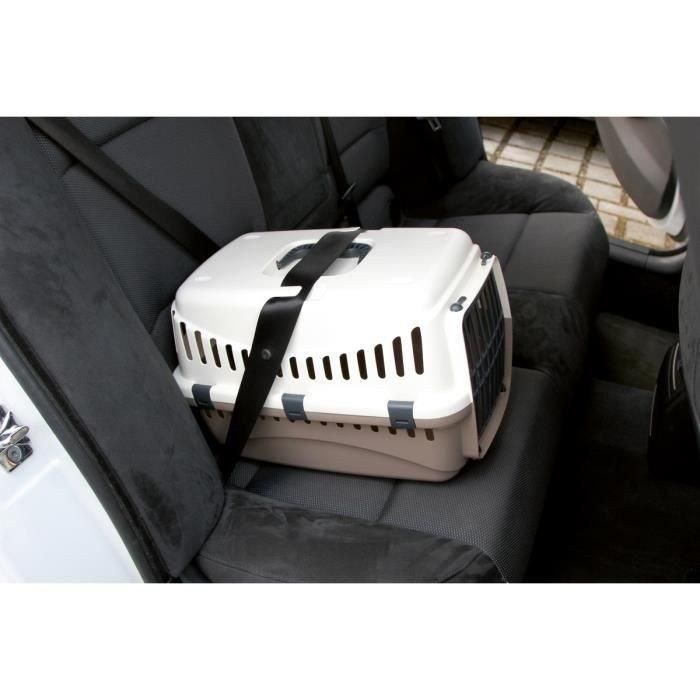 Kerbl Caja de transporte para perros Expedition de PVC de alta calidad con dispositivo para cinturón de seguridad, 48x32x32cm, Crema y taupe 1 Kerbl Caja de transporte para perros Expedition de PVC de alta calidad con dispositivo para cinturón de seguridad, 48x32x32cm, Crema y taupe 1