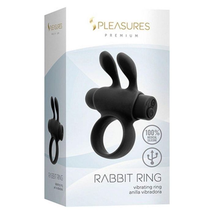 Anillo para el Pene S Pleasures Rabbit Negro 1 Anillo para el Pene S Pleasures Rabbit Negro 1