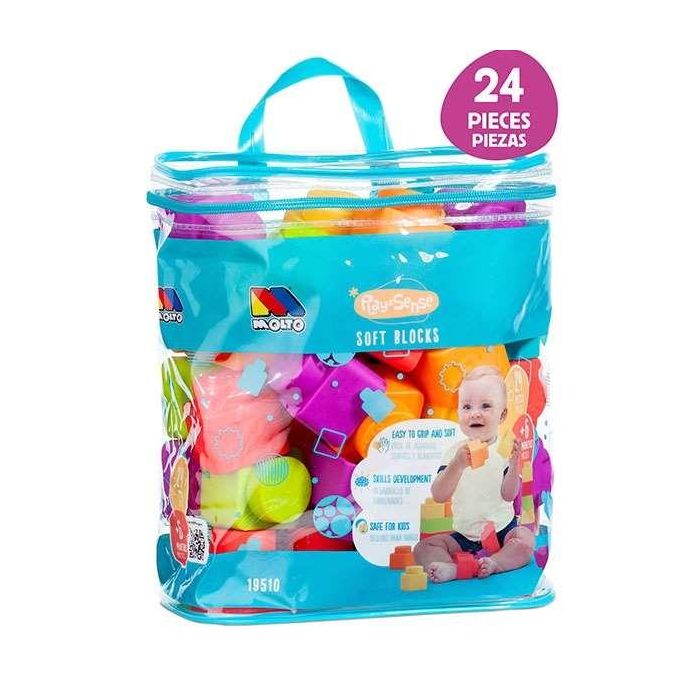Juego construccion bolsa 24 piezas blanditas Juego construccion bolsa 24 piezas blanditas