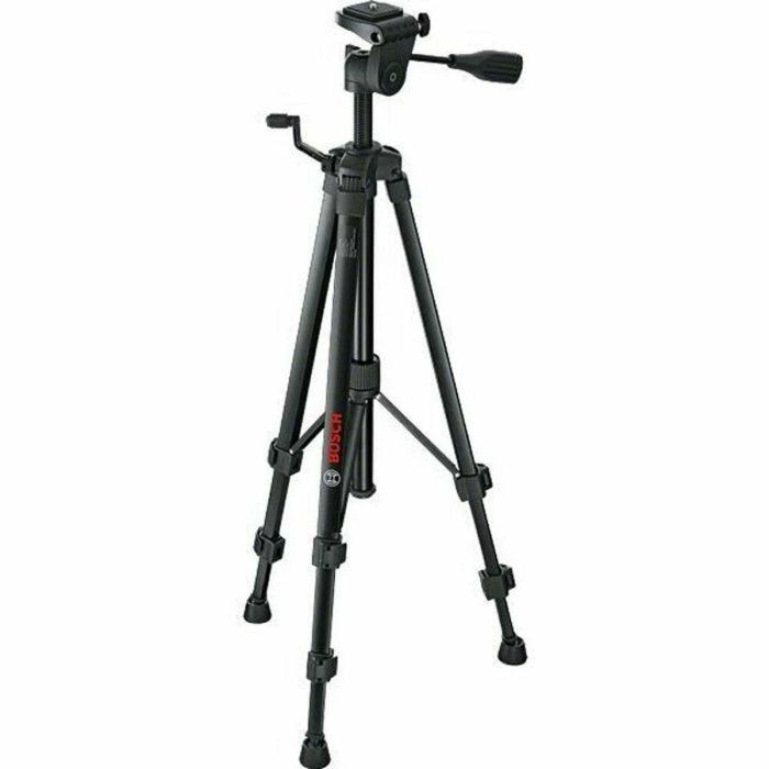 Bosch Professional BT 150 Trípode de Nivelación de Aluminio Robusto, 55-157 cm, Rosca 1/4", con Nivel de Burbuja para Láseres Cruzados y de Punto