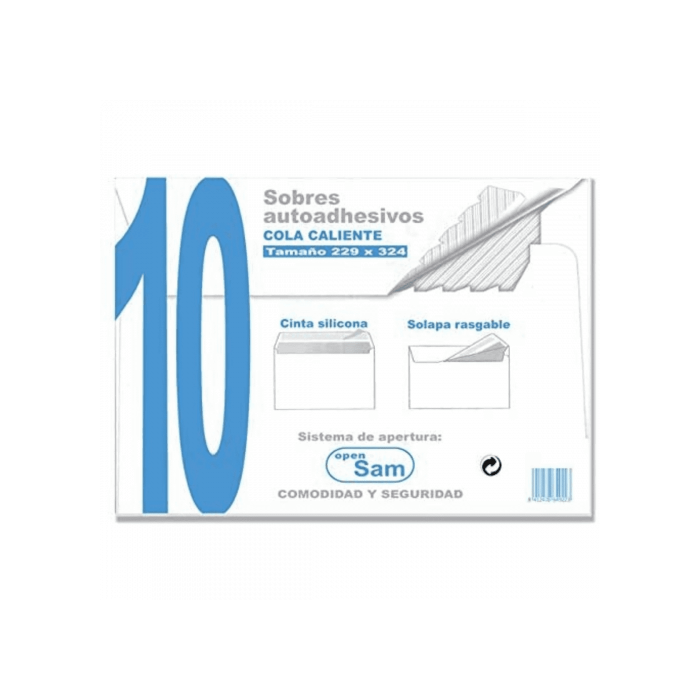 Paquetes de 10 Sobres Offset Blanco 229X324 100 Grs. Sam 664922