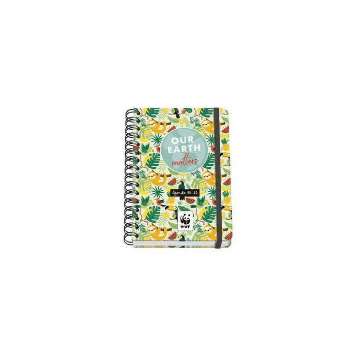 Agenda Escolar (2025-26) Dohe Premium Wwf Tropic Wire-O Tapa Extra A5 215X310 S/V Con Goma