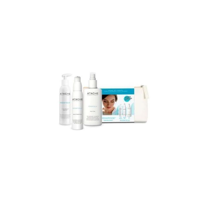 ATACHE Neceser Limpieza Essentielle: Aceite Desmaquillante, Gel Limpiador y Tónico Facial