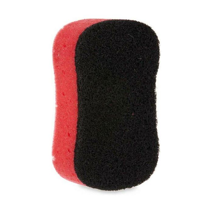 Estropajo Negro Rojo Poliuretano Espuma Fibra abrasiva 7,3 x 4 x 12,3 cm (40 unidades)