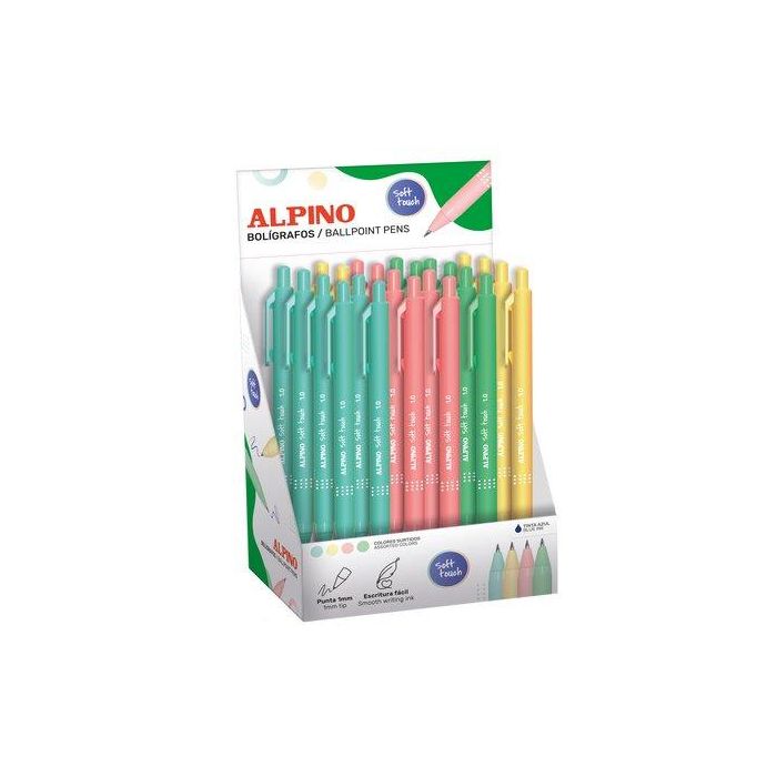 Boligrafo Alpino Soft Touch Pastel 1Mm  Expositor De 24