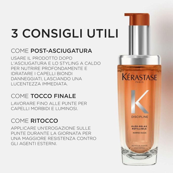 Kerastase F.I.L. N70038245/1 Discipline Oléo-Relax Aceite Capilar Recargable Antifrizz Control Volumen Cabello Rebelde Suavidad 75ml 1