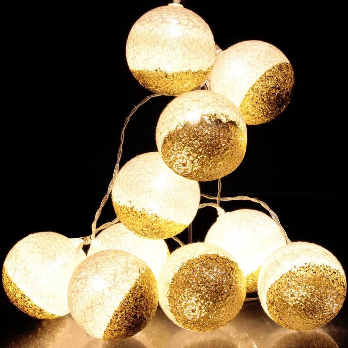 Home Deco Light Guirnalda Luz 10 Led Blanco/Or, Decoración Hogar 3