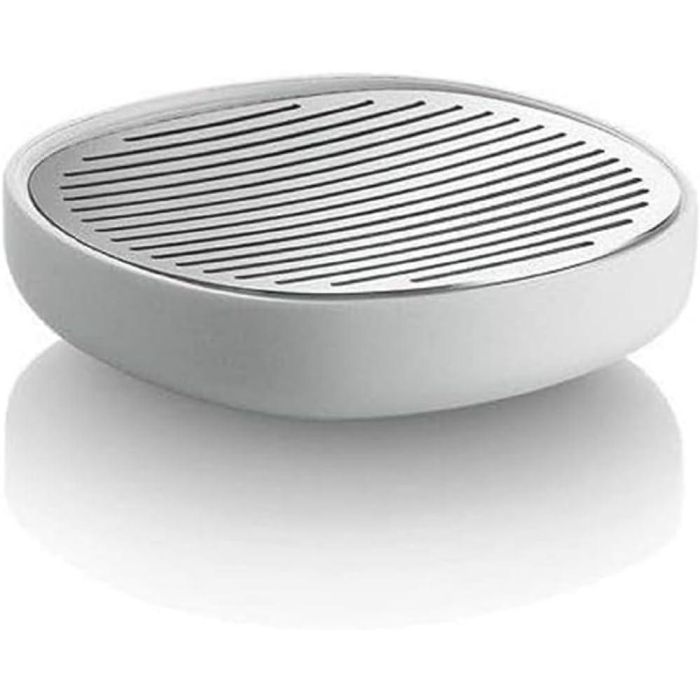 Alessi Birillo Jabonera PMMA Blanco PL04 W - Diseño Piero Lissoni, Rejilla Acero Inoxidable